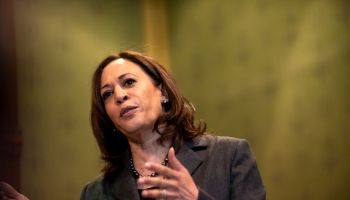 Democratic Presidential Candidate Sen. Kamala Harris Attends Asian and Latino Coalition Discussion At Iowa Capitol Statehouse