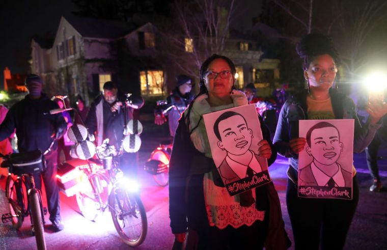 Activists Demonstrate In Sacramento Protesting Against Decision Not To Charge The Police Officers In Stephon Clark Shooting