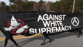 Anti Klu Klux Klan protesters gather in Danville, Virginia