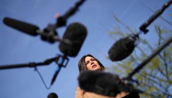 Press Secretary Sarah Sanders Speaks To Media Outside The White House