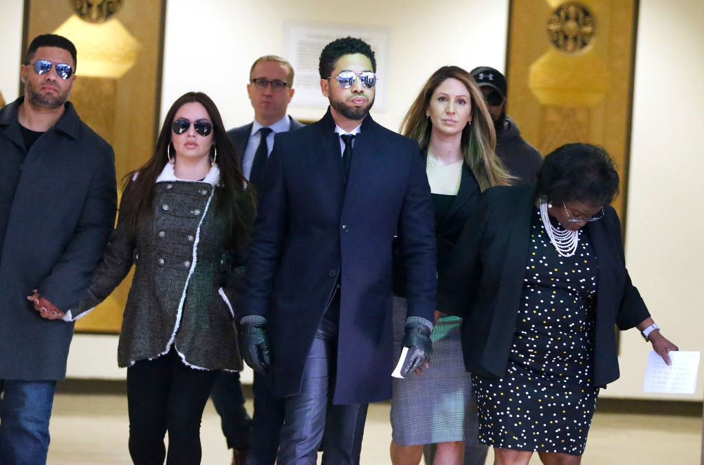 Actor Jussie Smollett Appears Outside Of Court After It Was Announced That All Charges Have Been Dropped Against Him