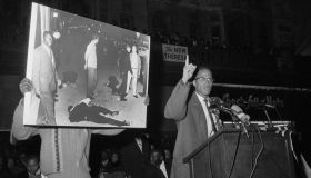 Malcolm X Addresses Harlem Rally