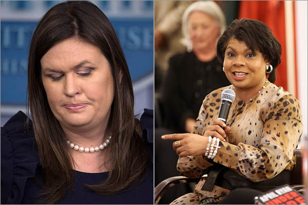 Sarah Sanders and April Ryan
