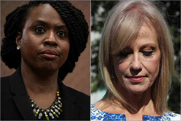 Ayanna Pressley and Kellyanne Conway