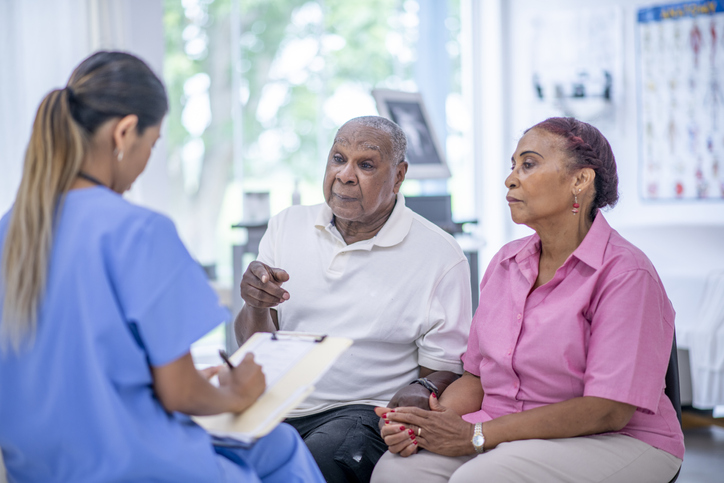 Senior adult at medical appointment