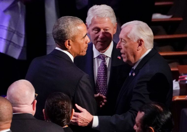 President Barack Obama, Bill Clinton and Steny Hoyer
