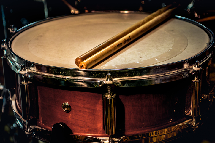 Close-Up Of Sticks On Drum