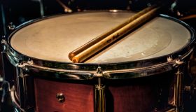 Close-Up Of Sticks On Drum