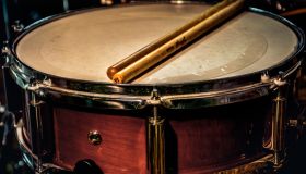 Close-Up Of Sticks On Drum