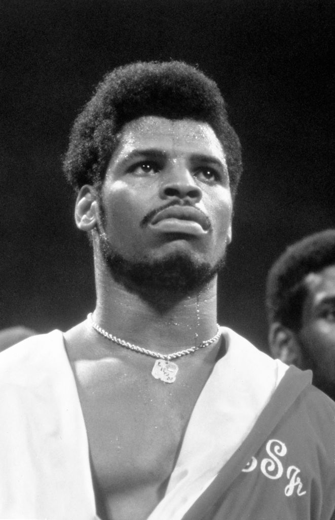 Leon Spinks And Larry Holmes Boxing At Joe Louis Arena