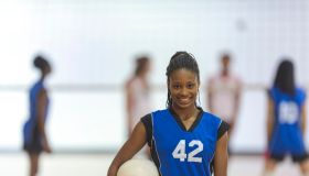 Woman with volleyball