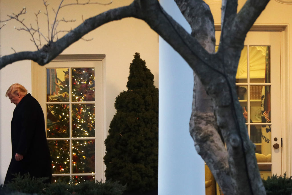 President Trump Departs White House For Michigan Campaign Rally On Day Of House Impeachment Vote
