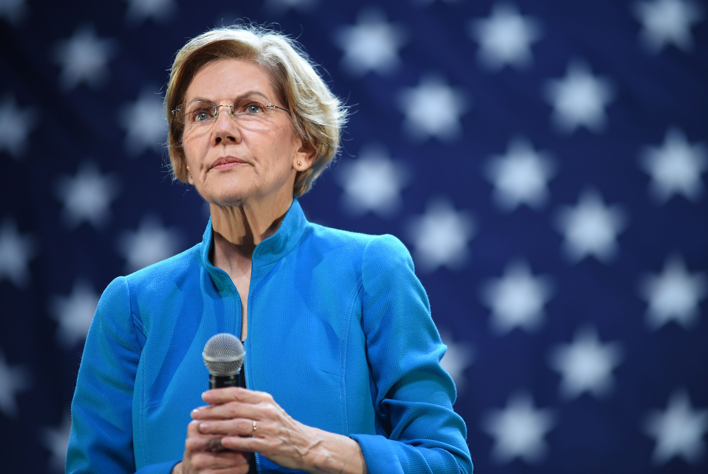 Elizabeth Warren at a public appearance...