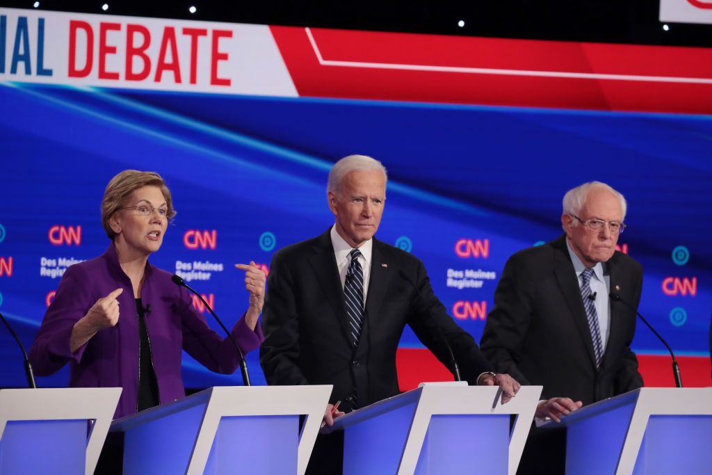 Democratic Presidential Candidates Participate In Presidential Primary Debate In Des Moines, Iowa