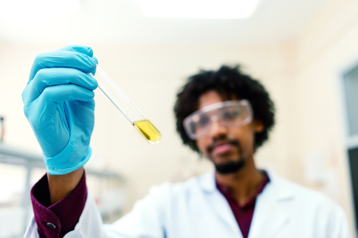 Scientist analyzing sample in the laboratory