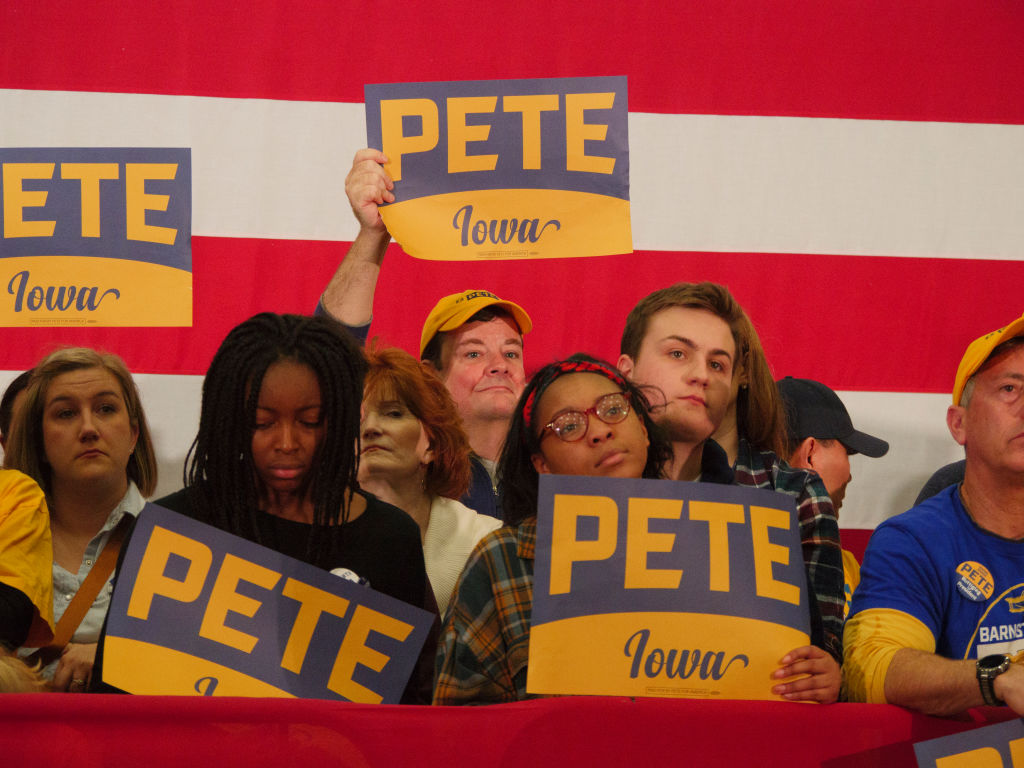 Pete Buttigieg Campaigns before Iowa Caucus in Des Moines, USA