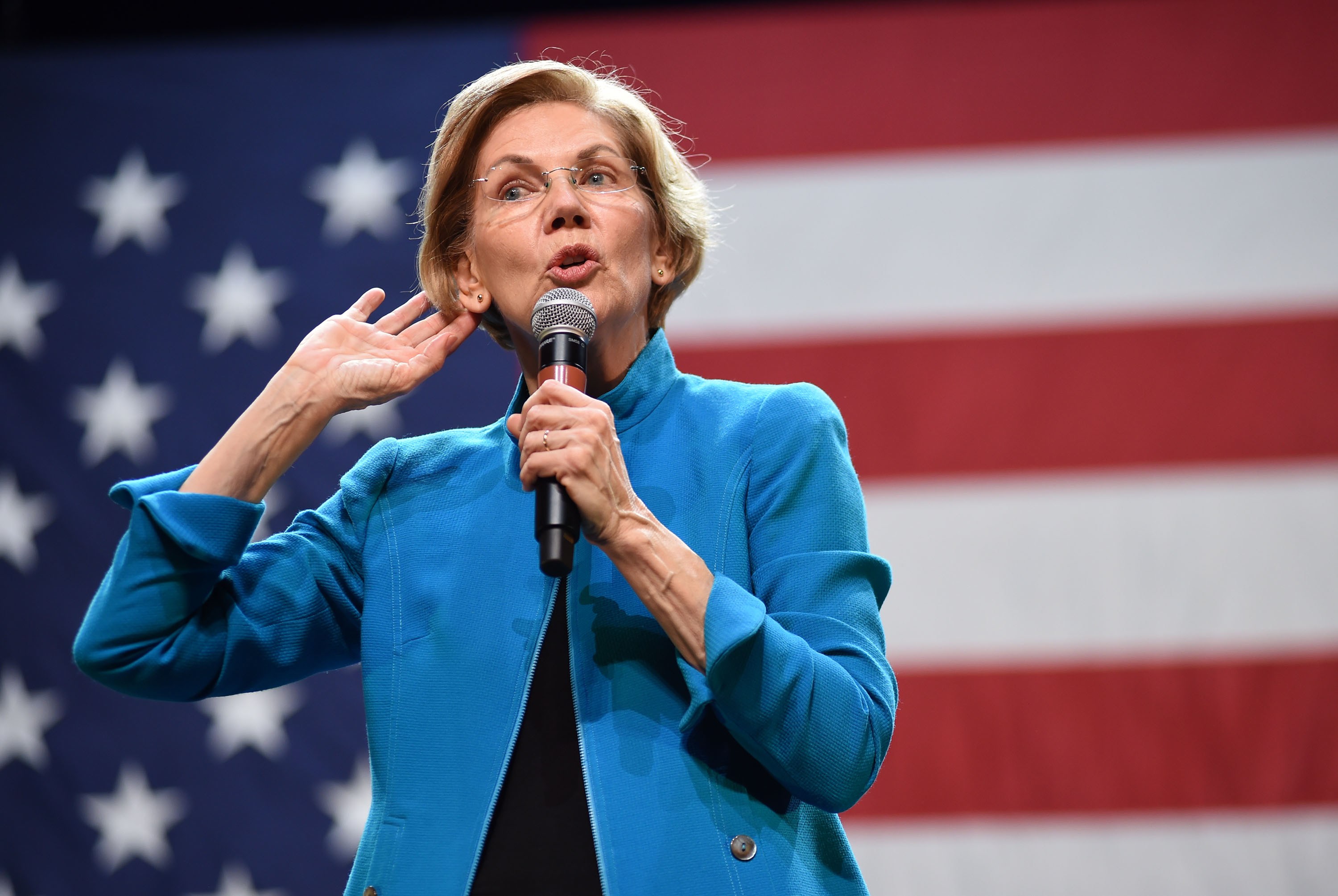 Elizabeth Warren at a public appearance...