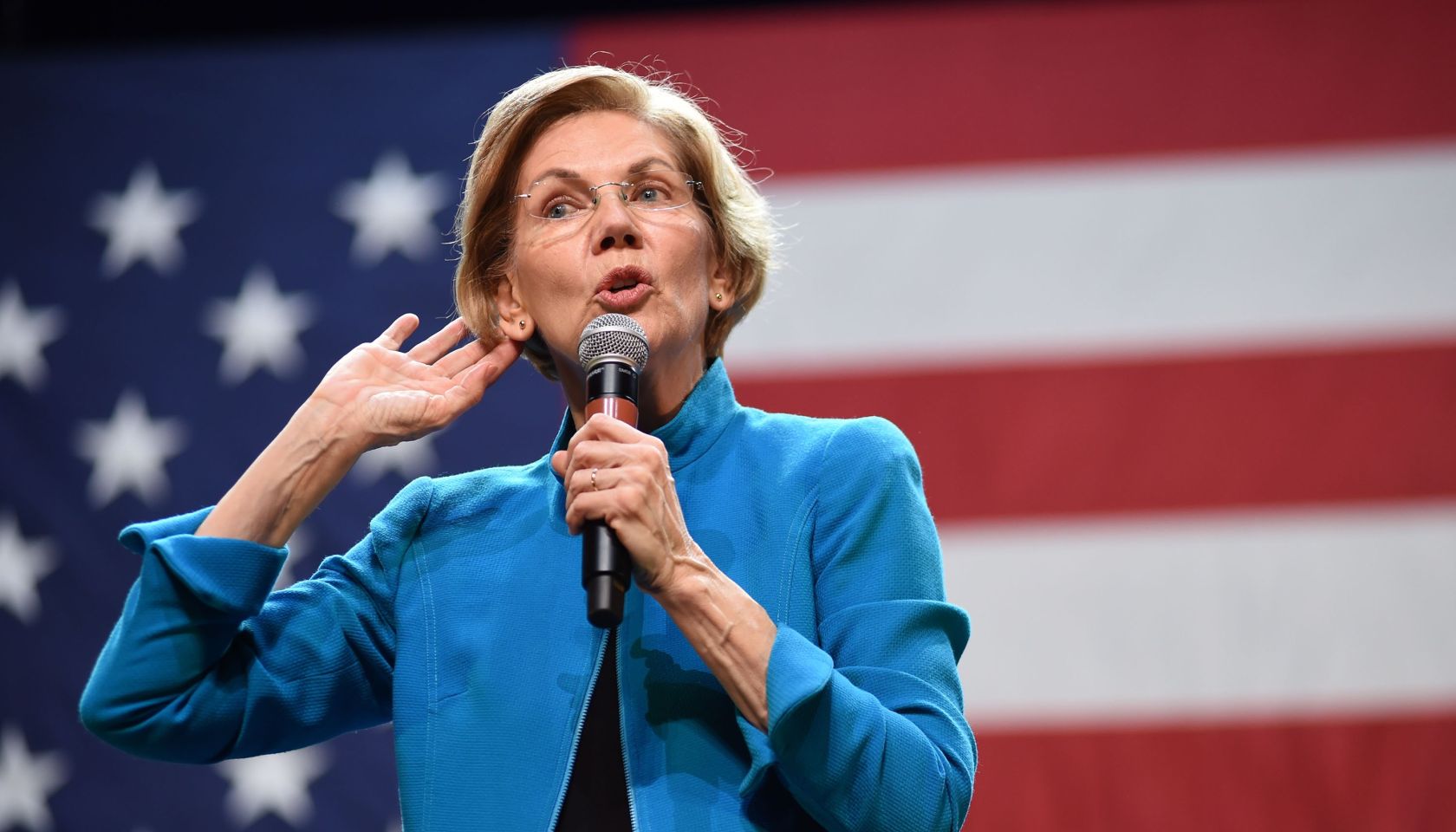 Elizabeth Warren at a public appearance...
