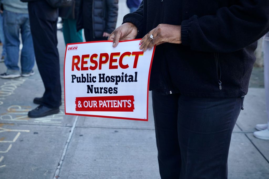 Protest At Harlem Hospital Over Working Conditions Amid Coronavirus Outbreak