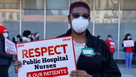 Protest At Harlem Hospital Over Working Conditions Amid Coronavirus Outbreak