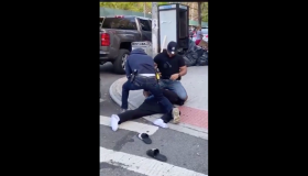 NYPD social distancing brutality video screenshot