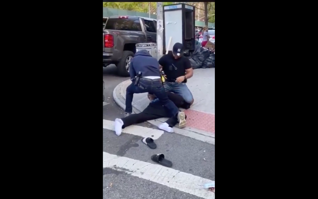 NYPD social distancing brutality video screenshot