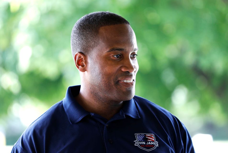 GOP Senate Candidate John James Campaigns At Weekend Picnic In Michigan