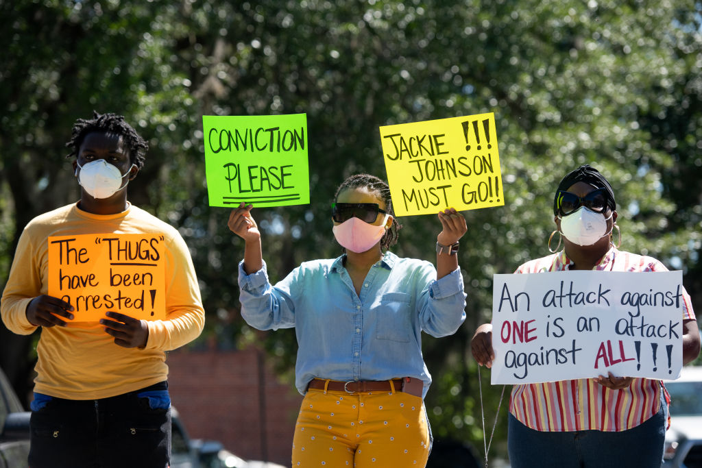 Georgia NAACP Holds Protest For Shooting Death Of Jogger Ahmaud Arbery