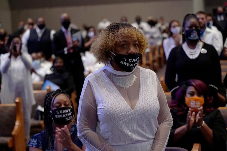 Gwen Carr, mother of Eric Garner, attends the funeral service for George Floyd