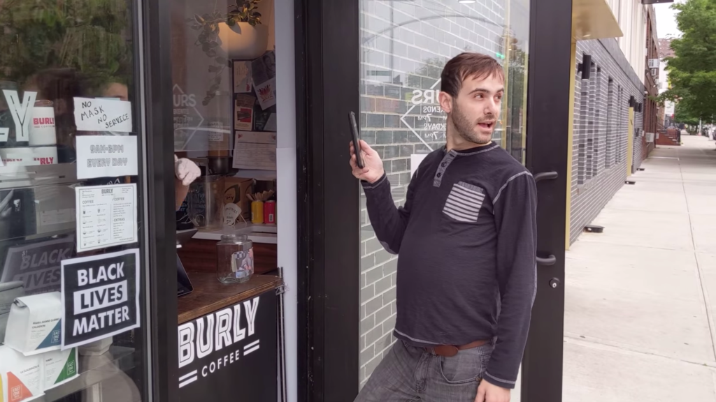 Bed Stuy coffee shop BLM protest viral video