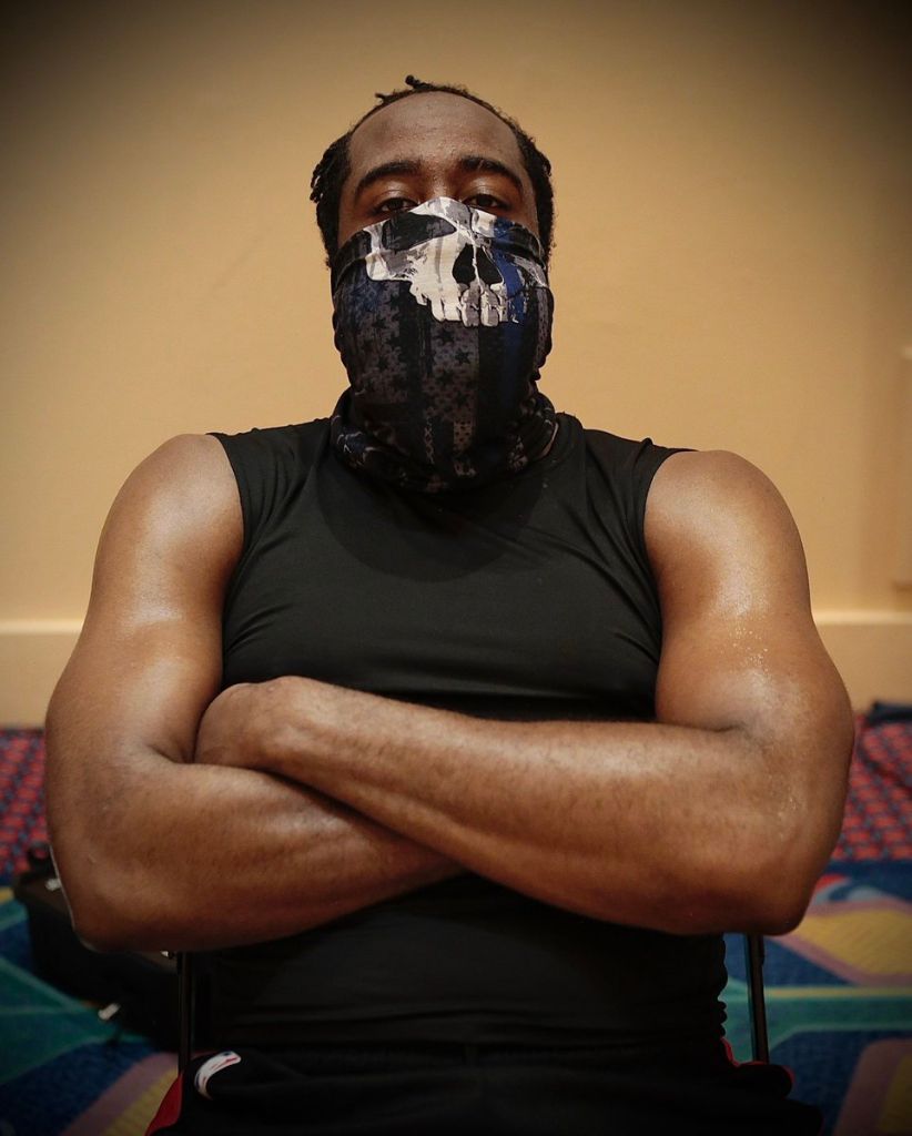 James Harden in pro-police mask