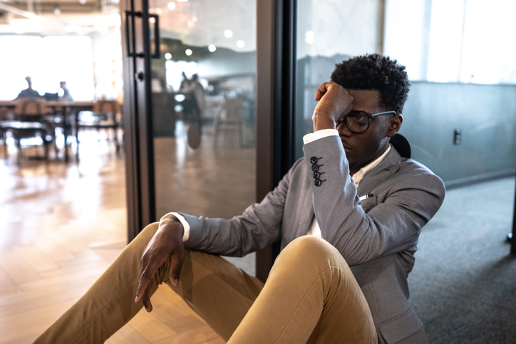 Worried businessman at office