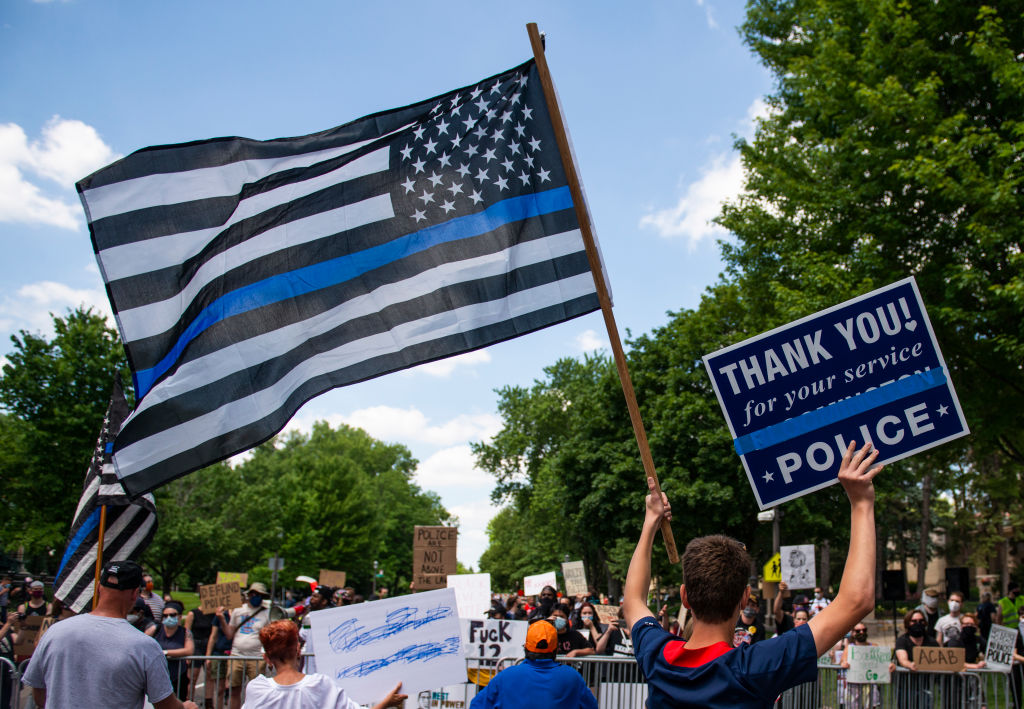 Pro-Police Trump Supporters Rally At Minnesota Governors Mansion