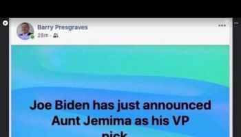 Luray, Virginia Aunt Jemima Facebook post