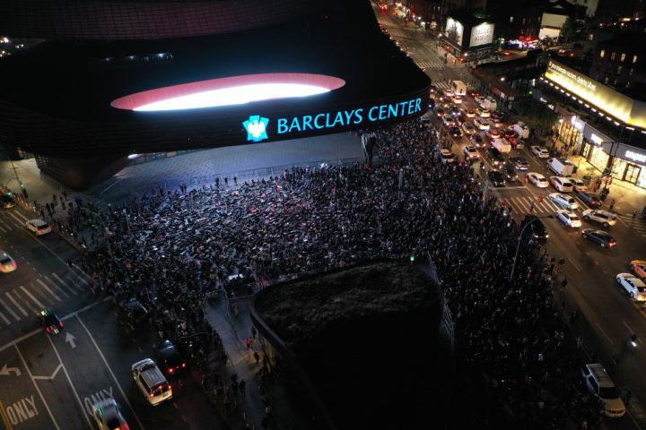 Breonna Taylor protestors gathered at the Barclays Center in NYC