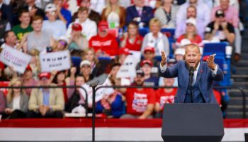Brad Parscale speaks during a Keep America Great rally at...