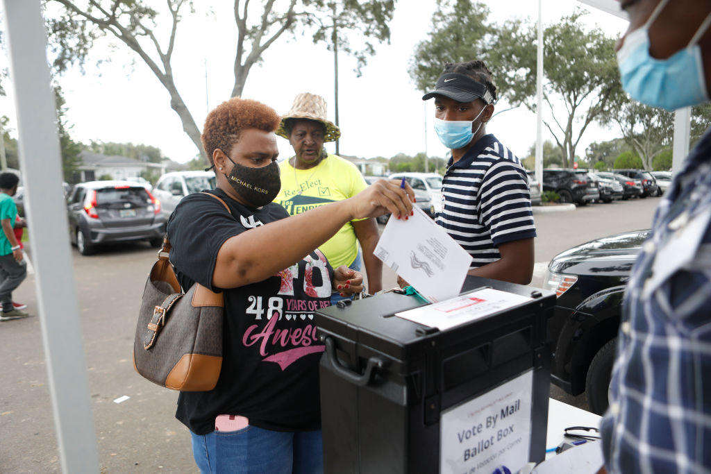 NAACP Hosts Traditional "Souls To The Polls" Sunday March For Early Voting