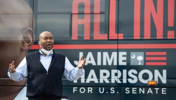 Democratic SC Senate Candidate Jaime Harrison Holds Campaign Bus Tour
