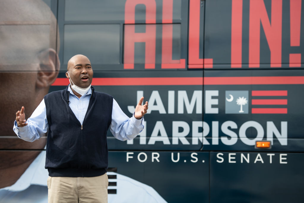 Democratic SC Senate Candidate Jaime Harrison Holds Campaign Bus Tour
