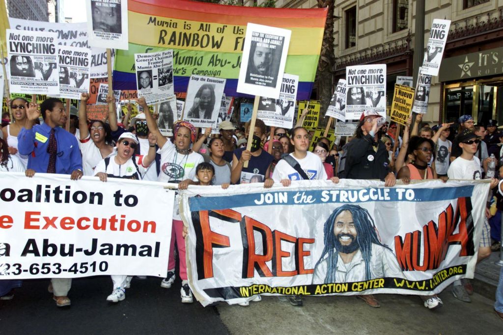 Demostrators supporting death-row inmate Mumia Abu
