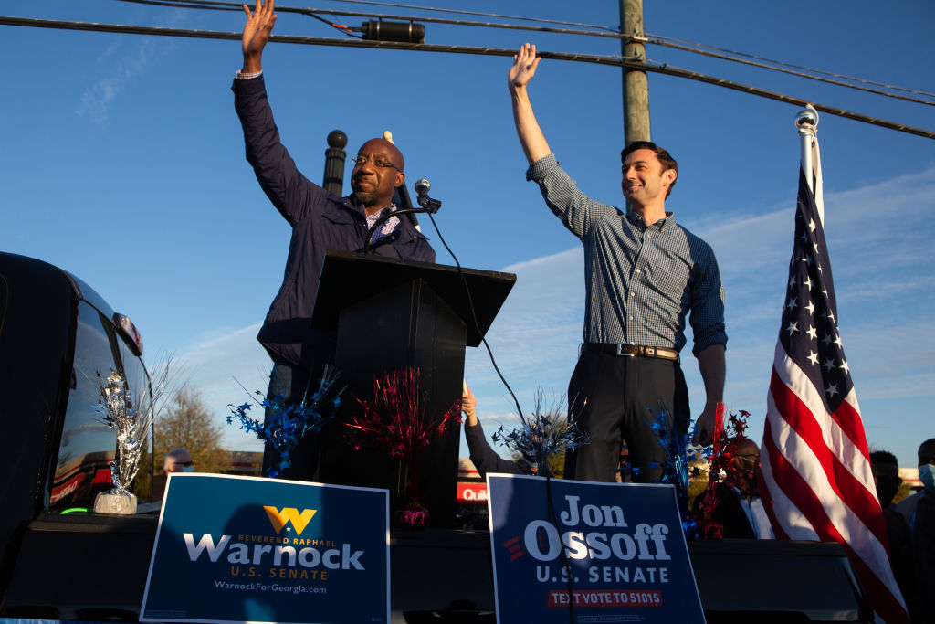 Reverend Warnock And Jon Ossoff Campaign For Georgia Runoff Senate Elections