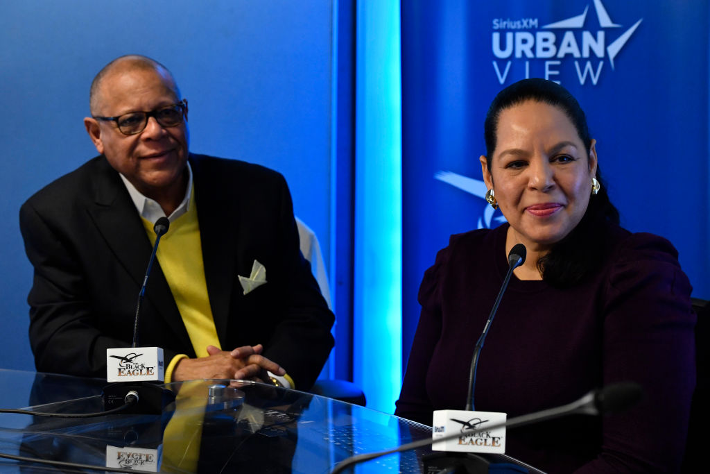 Patrick Swygert And Leslie Fenwick Visit SiriusXM For Its "Power Couples" Series, Hosted By Joe Madison The Black Eagle
