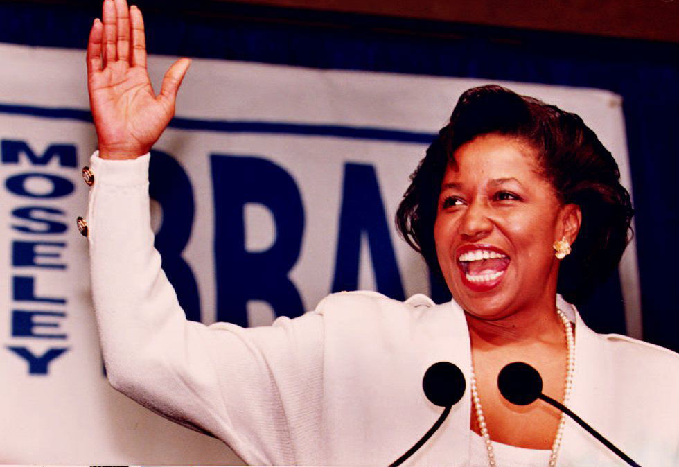 US Senator-elect Carol Moseley Braun declares her v