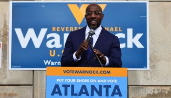 Georgia Democratic Senate Candidate Raphael Warnock Campaigns On Election Day
