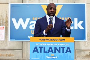 Georgia Democratic Senate Candidate Raphael Warnock Campaigns On Election Day