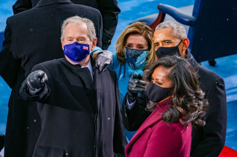 Dubya with the Obamas