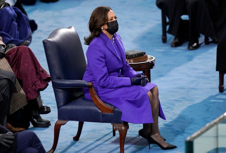 Kamala Harris looks on during the inauguration