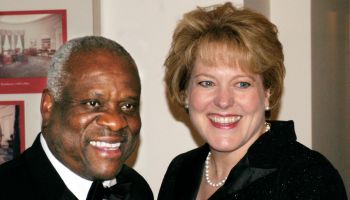 Guest arrivals: Supreme Court Justice Clarence Thomas and wi