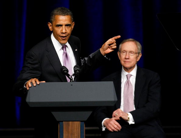 President Obama Joins Harry Reid At Campaign Rally In Las Vegas
