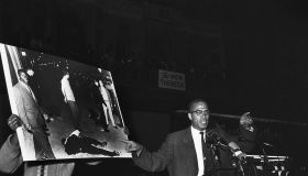 Malcolm X Talking at a Rally